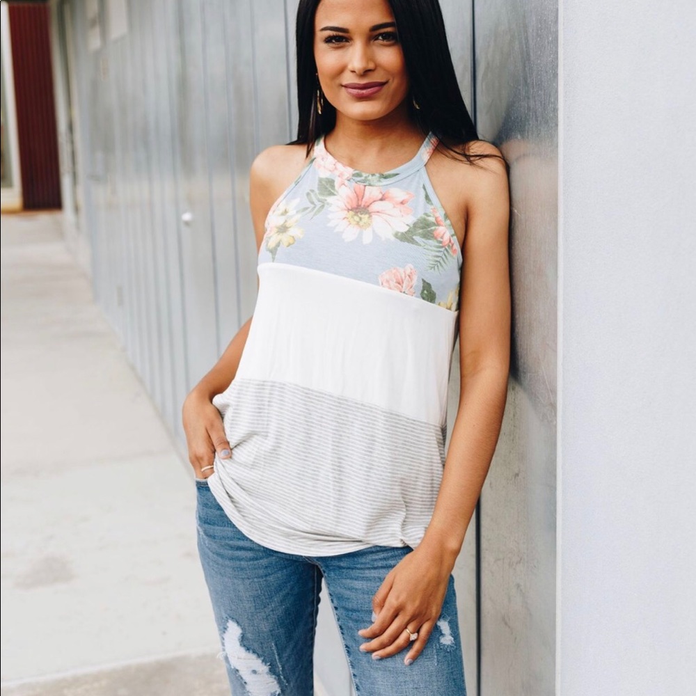 Mix It Up Color Block Tank in Mint
